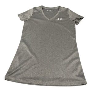 ✨🌸WOMENS UNDER ARMOUR SHORT SLEEVE HEAT GEAR TOP •LOSE FIT•SIZE XS•COLOR GRAY✨